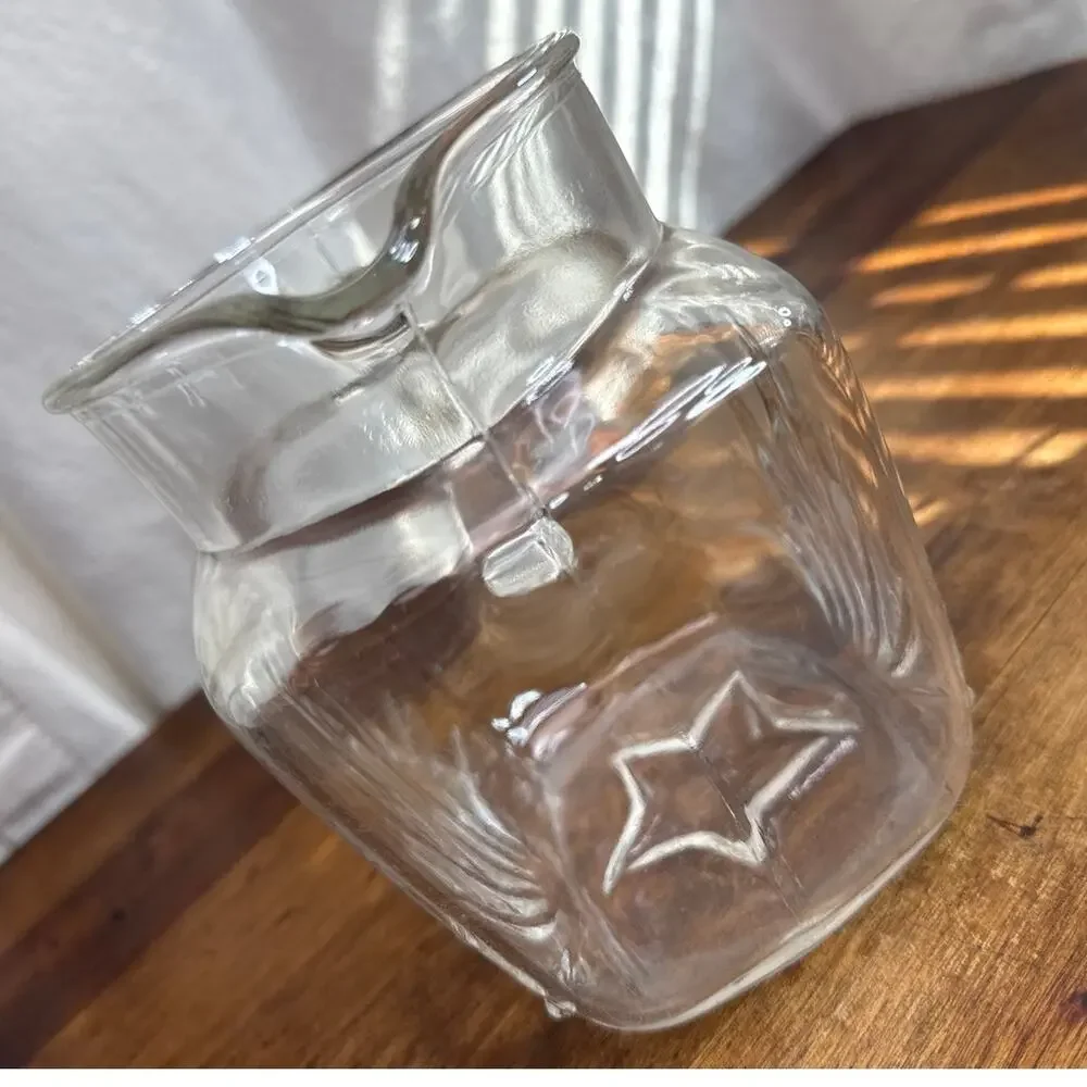 Federal Glass Vintage 50's Star Clear Pattern 36oz Square Pitcher Star On Bottom